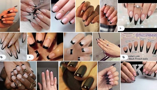 black french tip nails